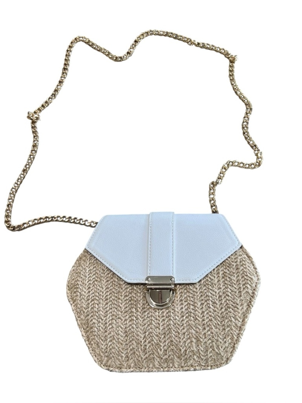 NEW CROSSI small basketwoven hexagon crossbody bag